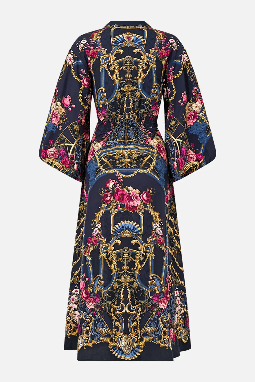 CAMILLA Waist Tie Shirt Dress with Bubble Sleeve - Ornate On A Plate