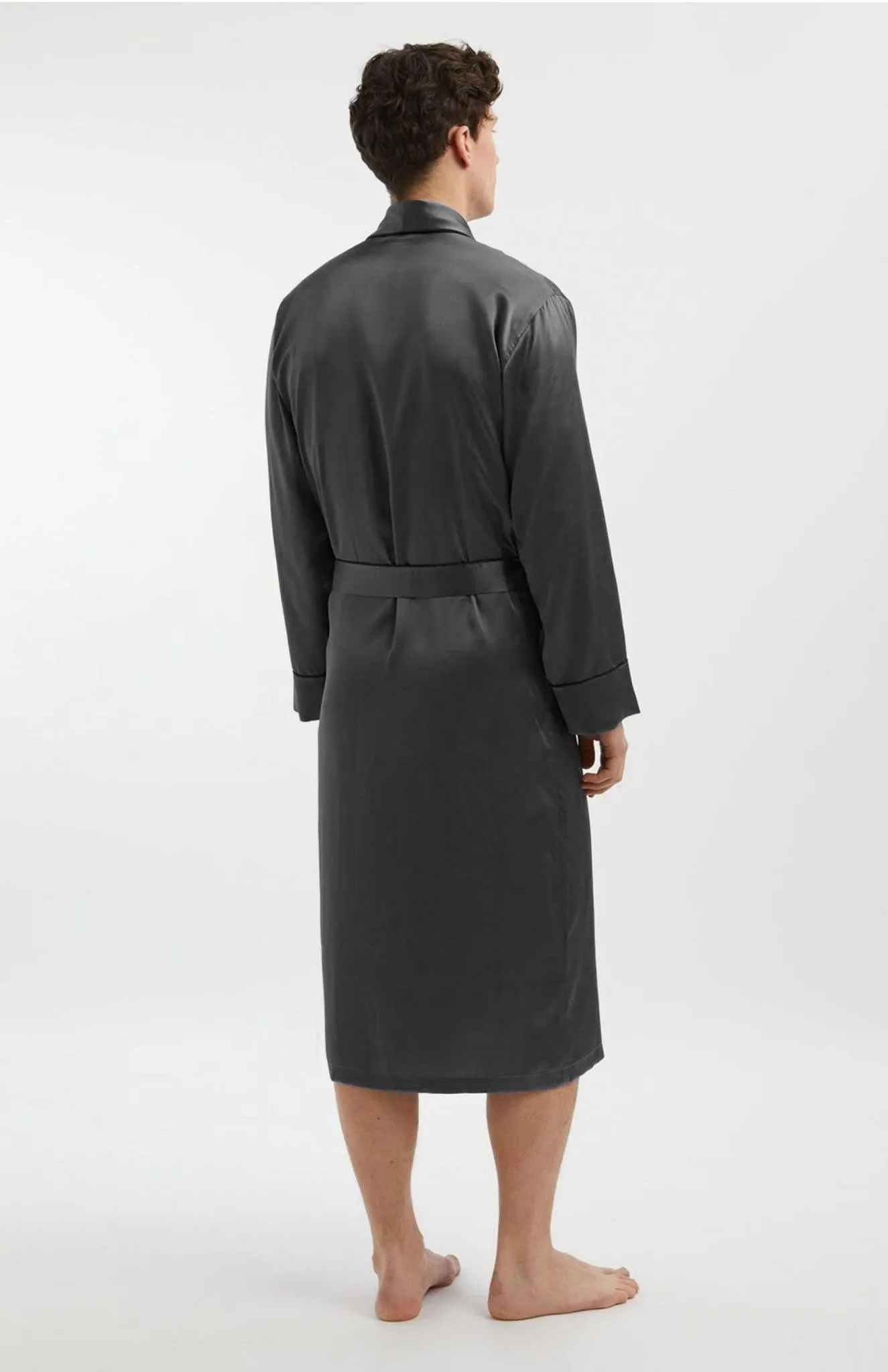 Charcoal Black Robe - Luxurious Loungewear Collection