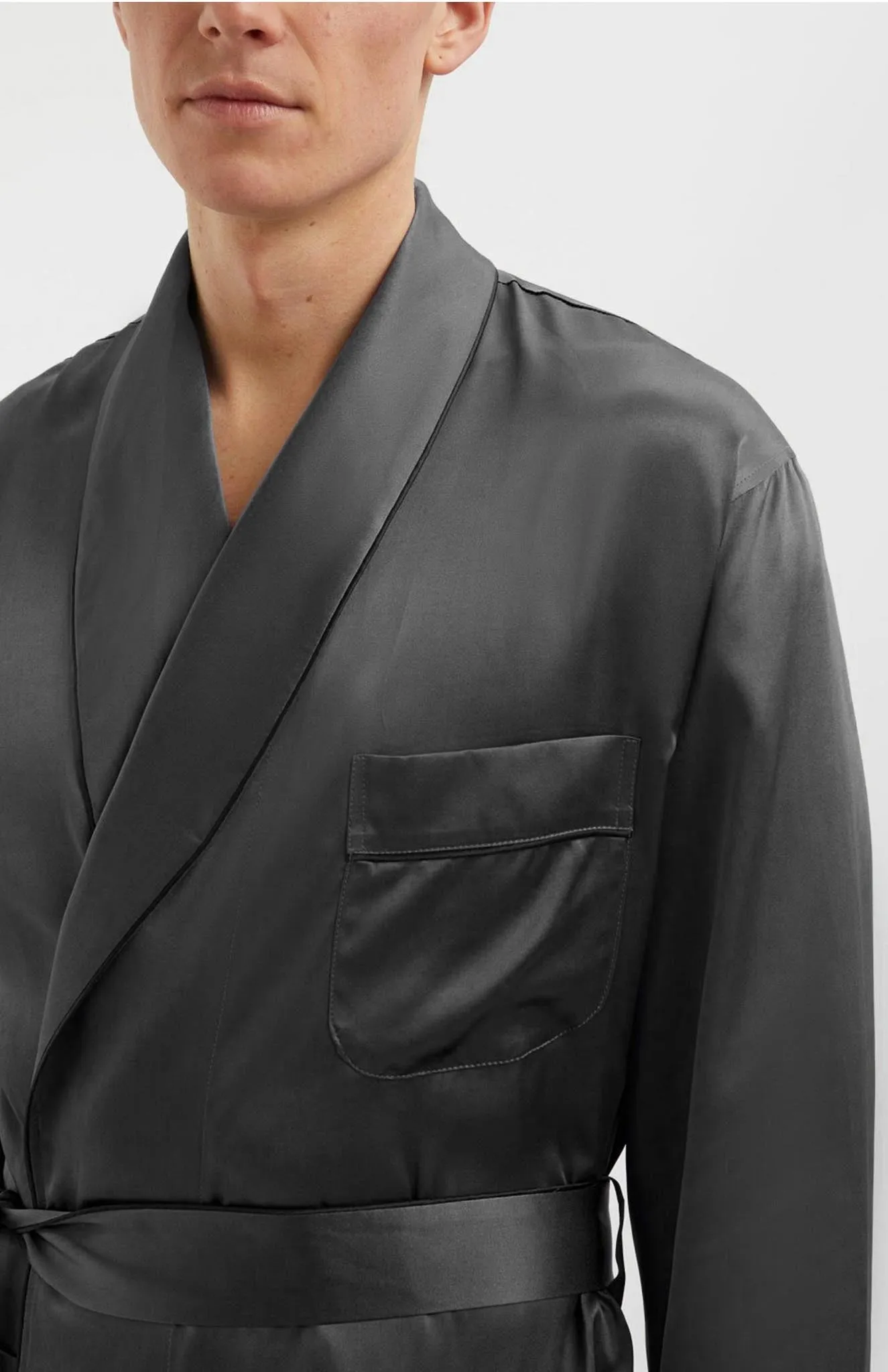 Charcoal Black Robe - Luxurious Loungewear Collection