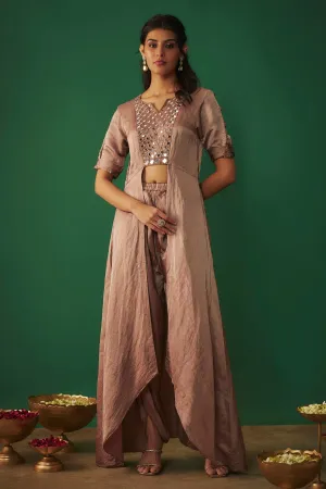 Coffee Front Open Kurta & Dhoti
