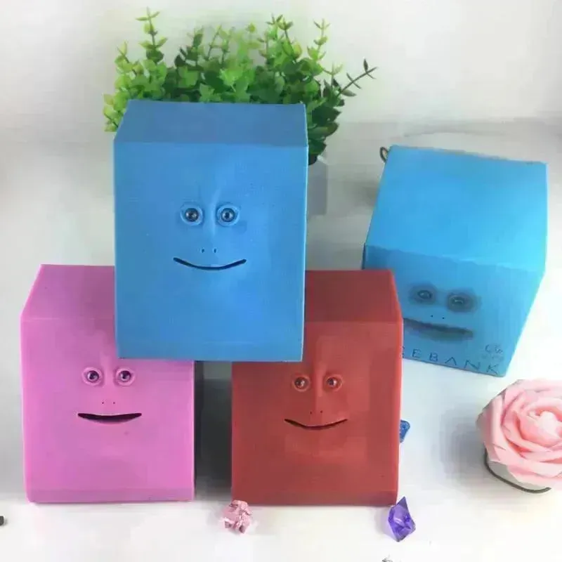 Coin Eating Animated Face Piggy Bank