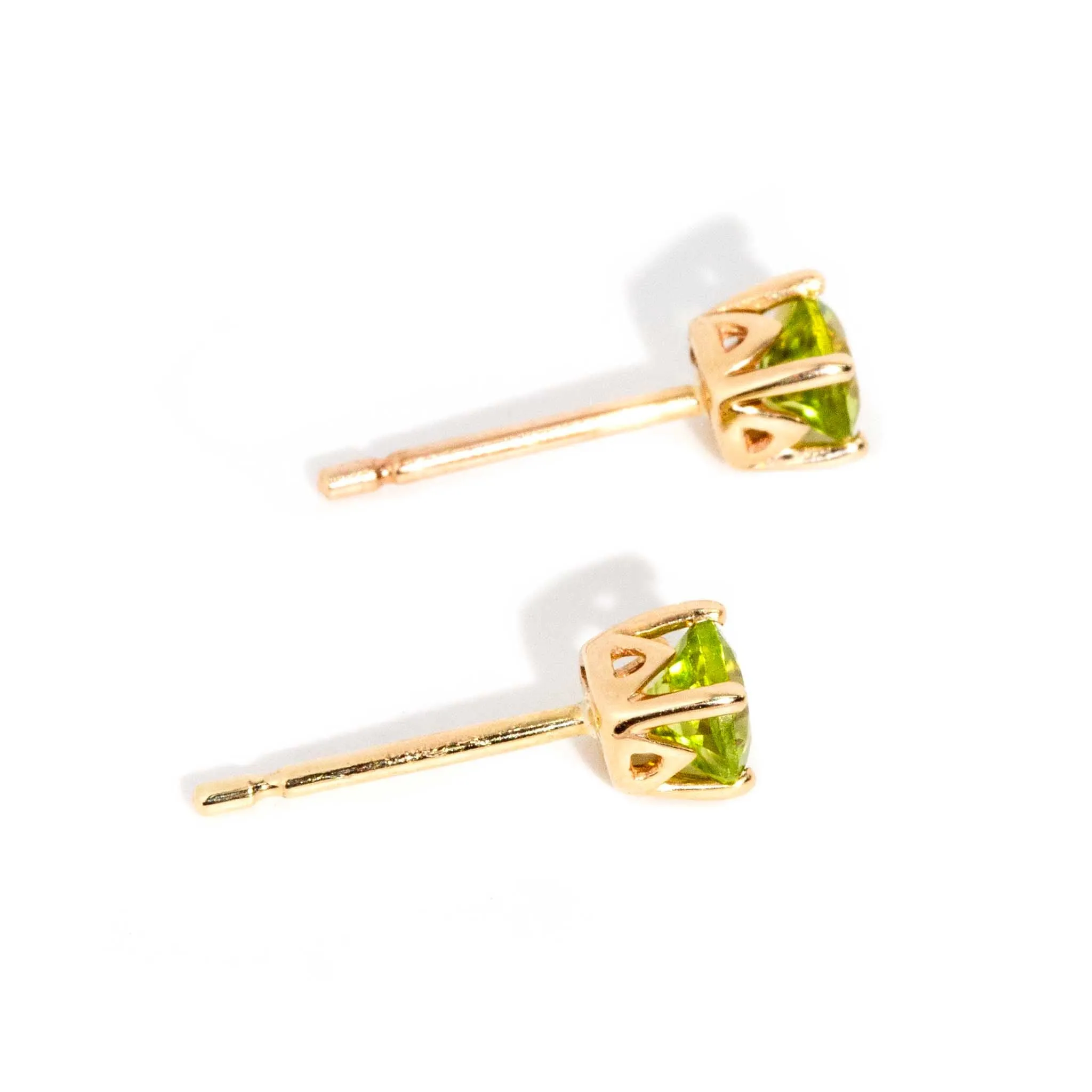 Danae Bright Green Peridot Studs 9ct Gold