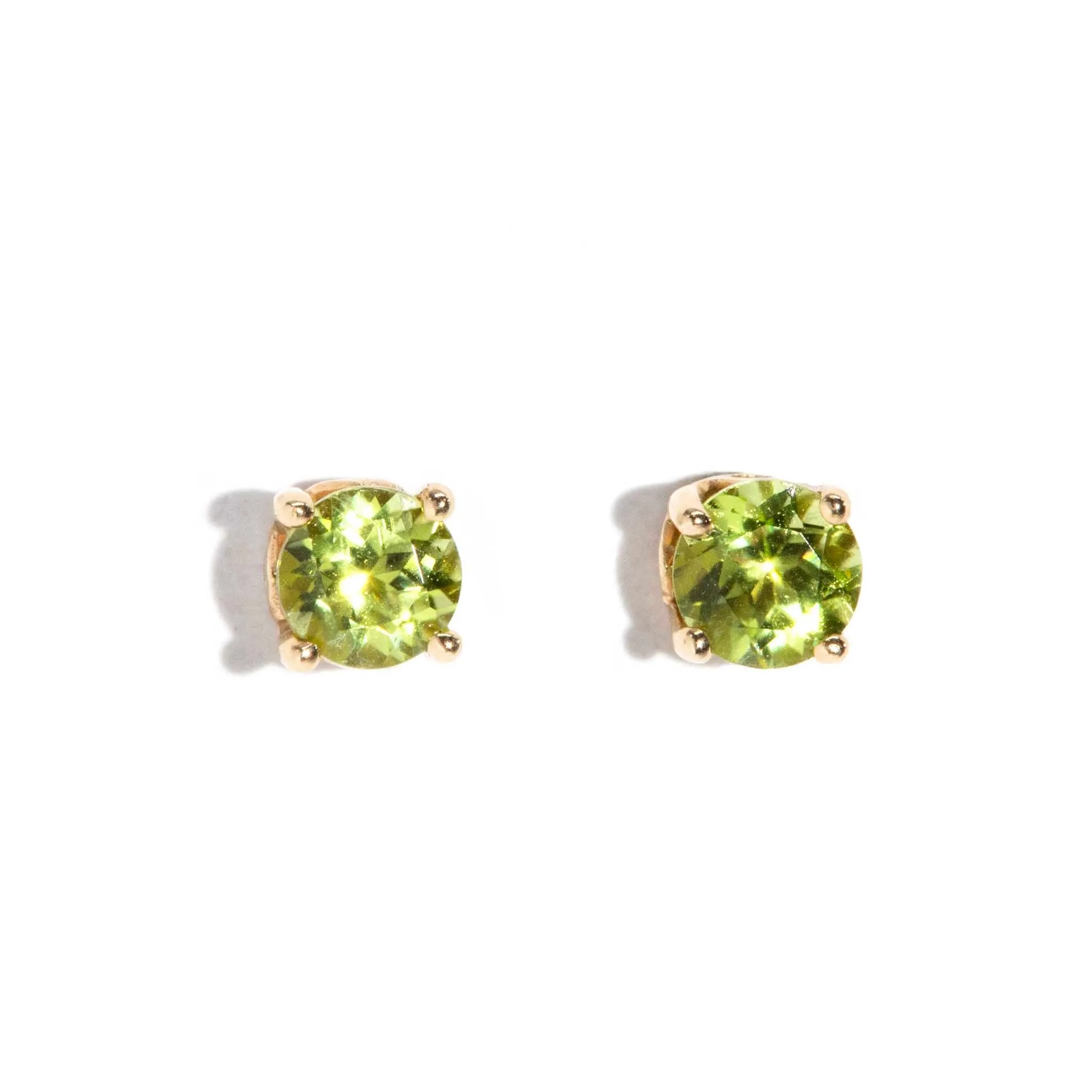 Danae Bright Green Peridot Studs 9ct Gold
