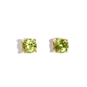 Danae Bright Green Peridot Studs 9ct Gold