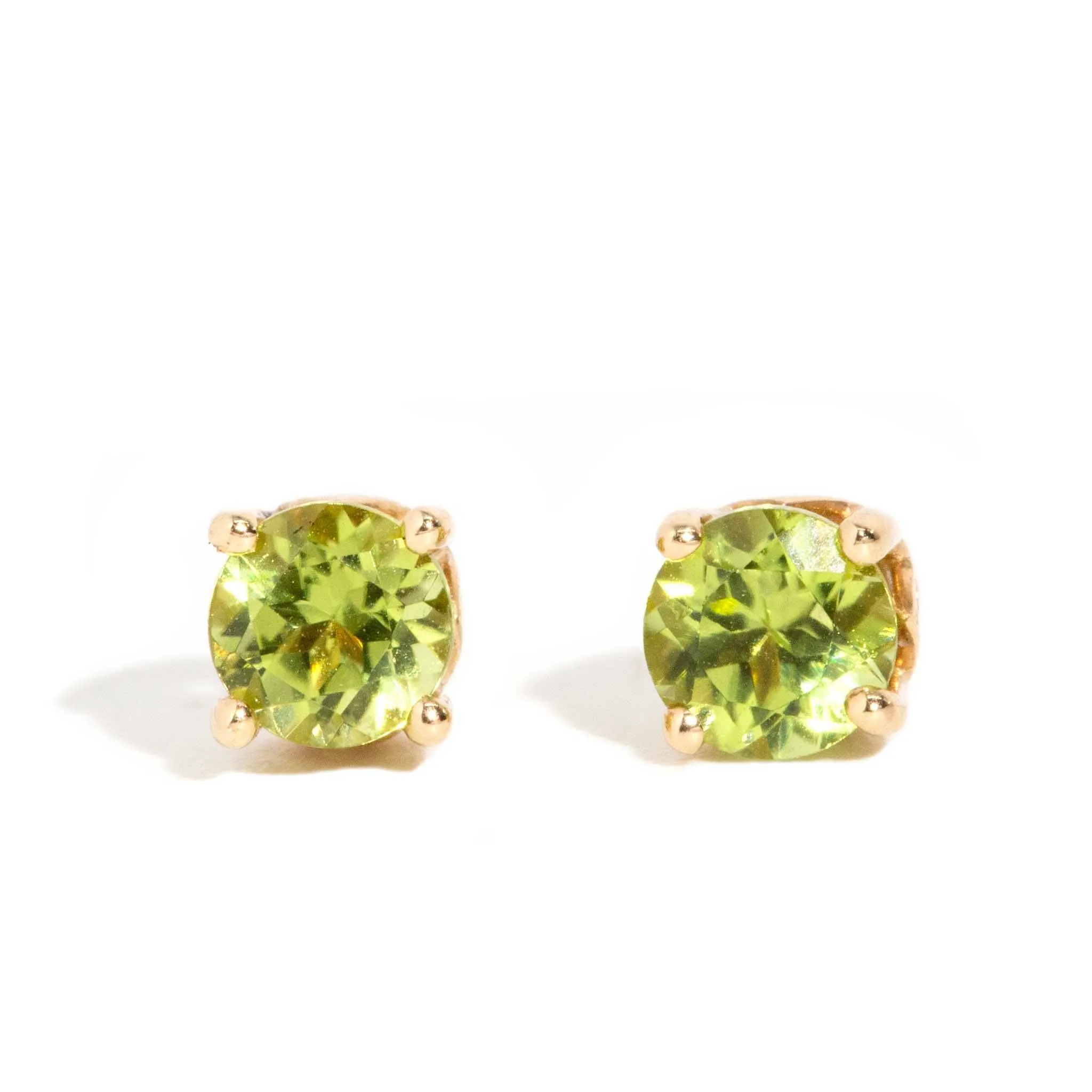 Danae Bright Green Peridot Studs 9ct Gold