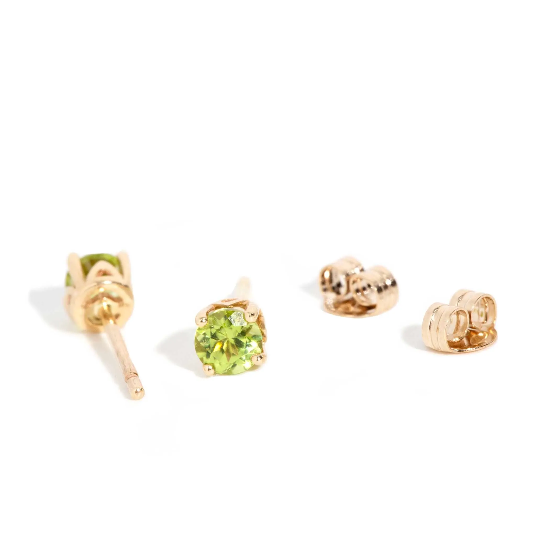 Danae Bright Green Peridot Studs 9ct Gold