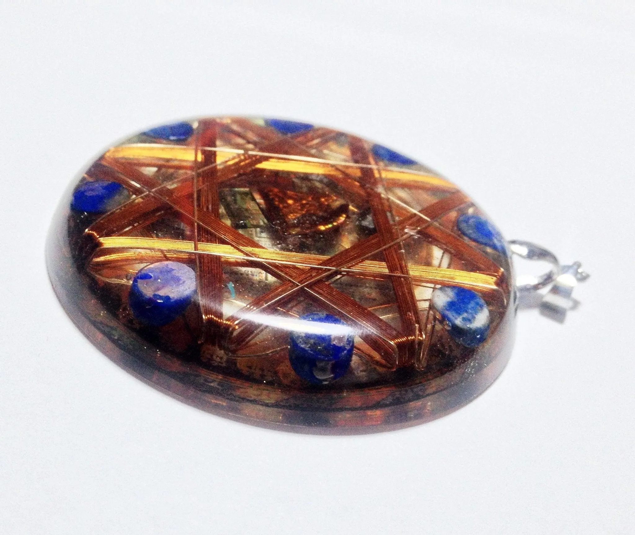 Dark Magic Protector Pendant Kalachakra 14k Gold Protective Crystals
