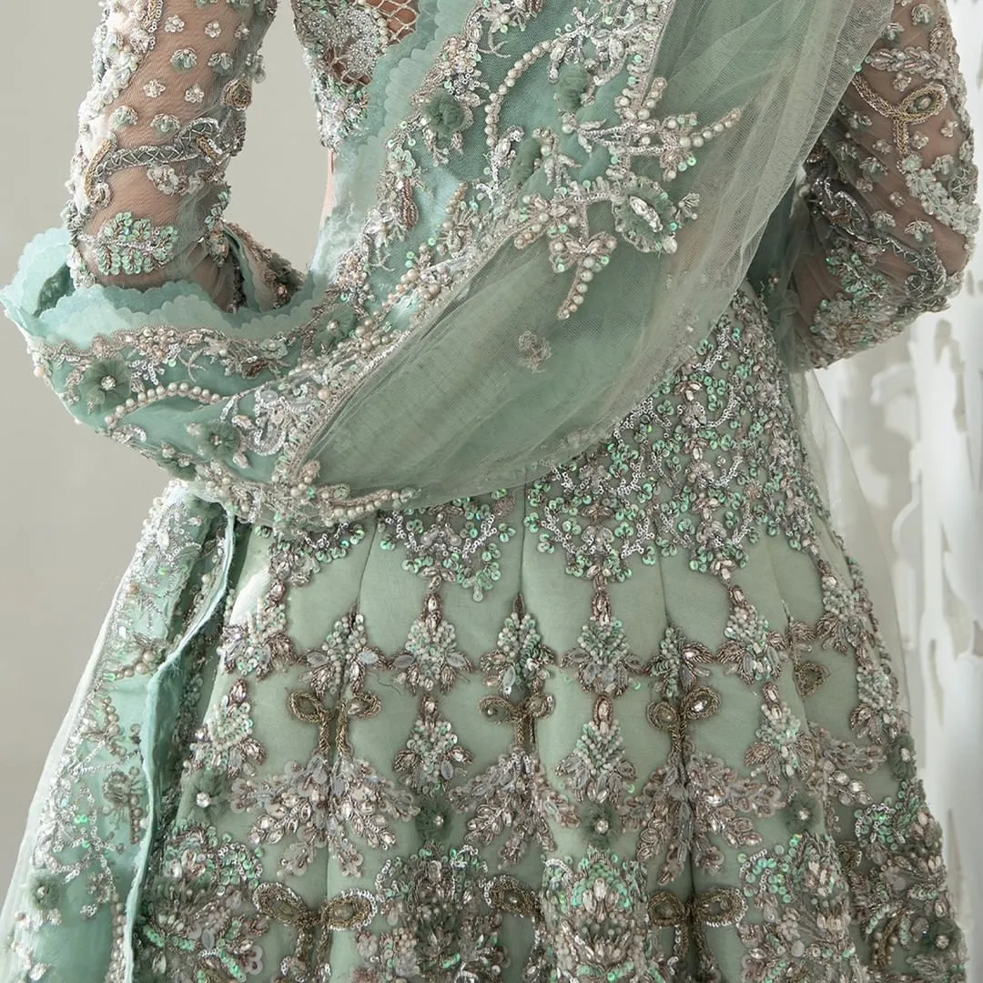 Designer Sea Green Lehenga Choli for Indian Bridal Wear