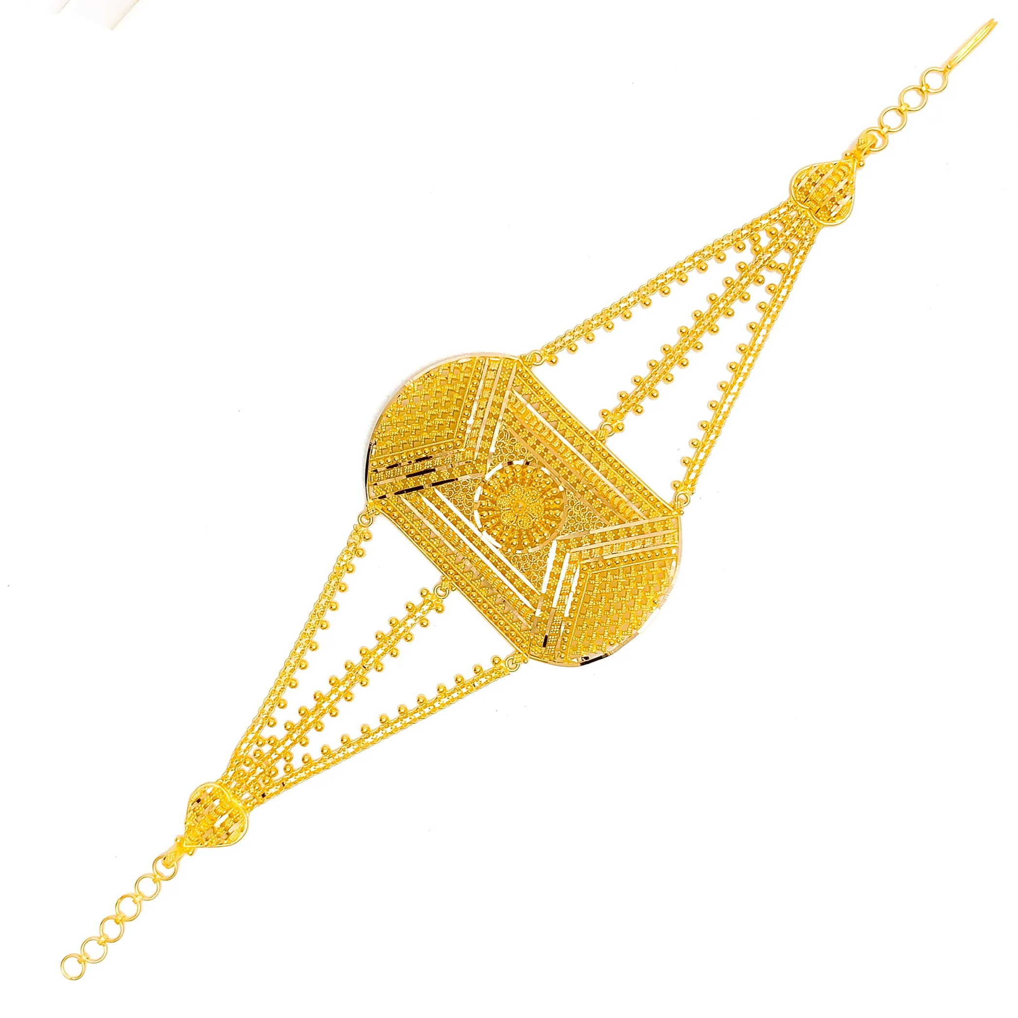 Detailed Decorative 22k Gold Statement Bracelet