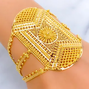 Detailed Decorative 22k Gold Statement Bracelet
