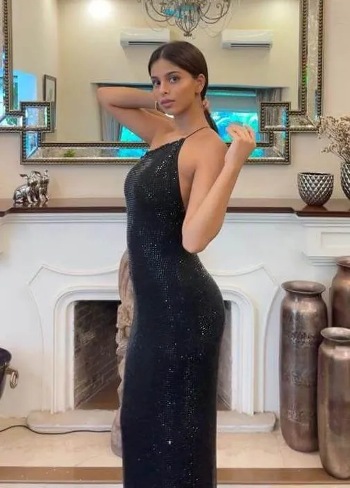 Dililah black crystal gown