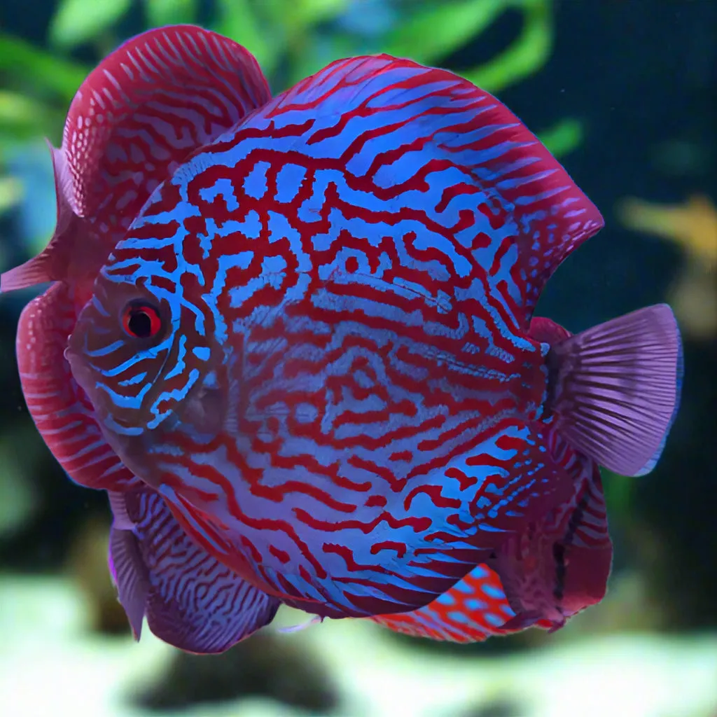 DISCUS BRILLIANT BLUE TURQUOISE *Symphysodon aequifasciatus* 3"