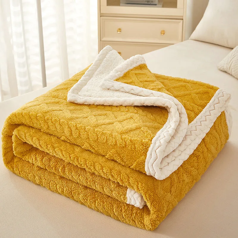 Double Thickened Coral Fleece Sofa Blanket