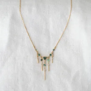 Dream Maker Triangle Tourmaline & Dangling Diamonds Necklace