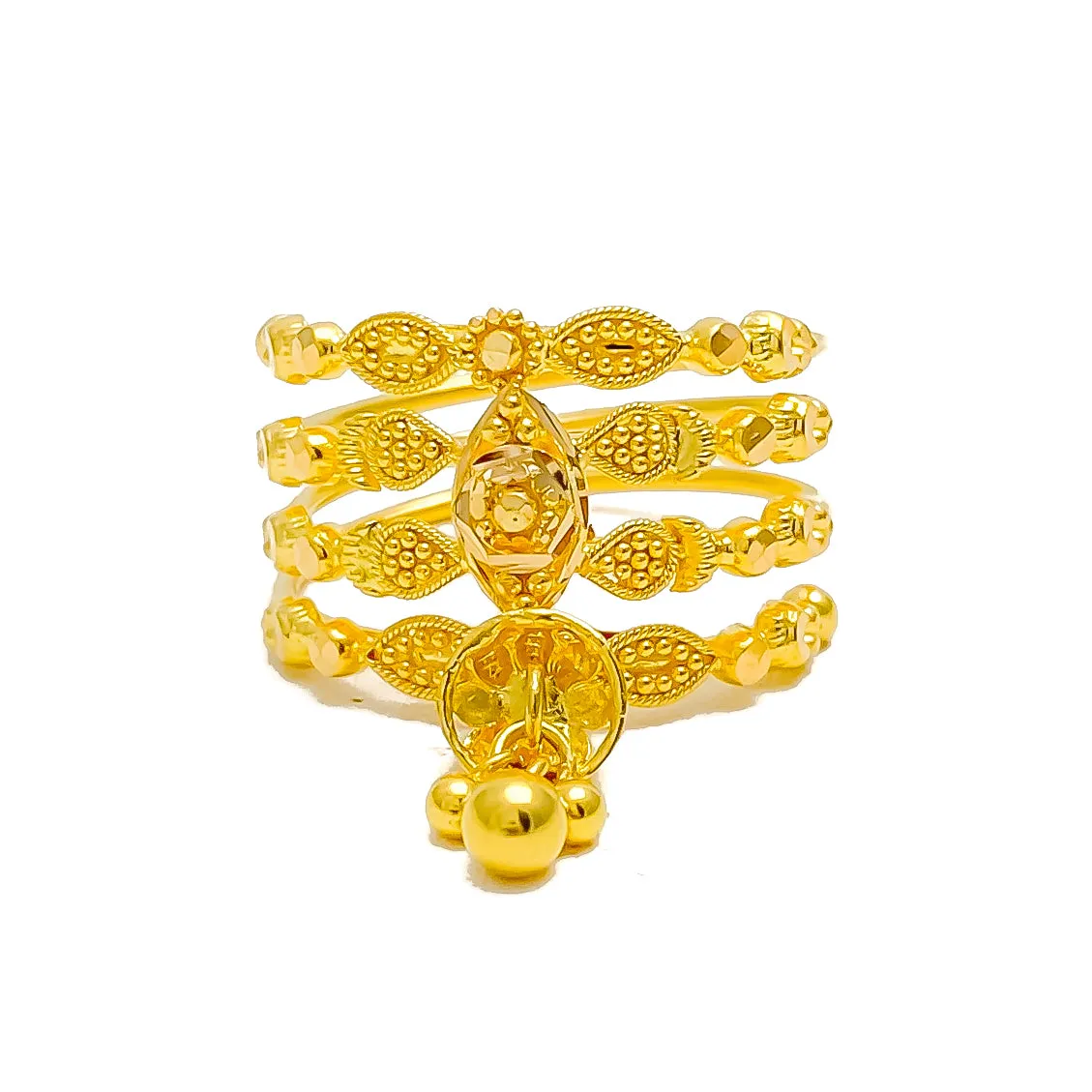 Dressy Intricate 22K Gold Spiral Ring