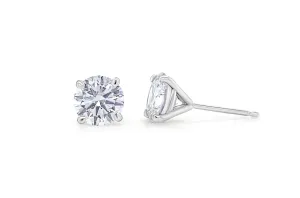 Earrings 1.20cts Natural Round Diamonds 18kt Gold Studs GIA