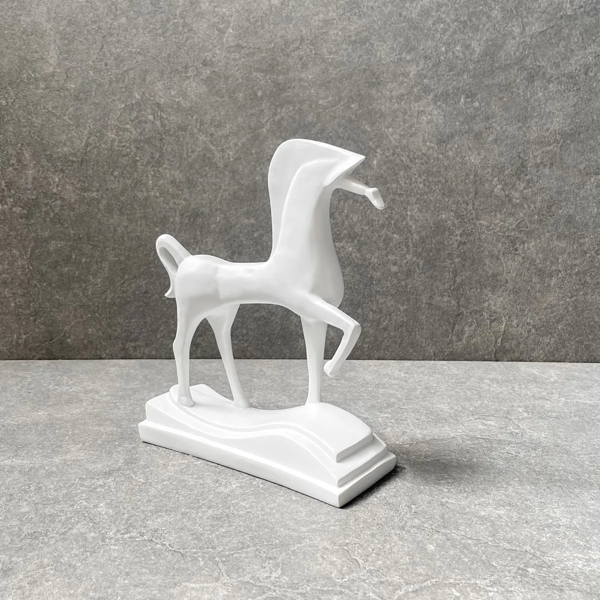Edit House & Home-Home Artisan Artemis White Horse Sculpture