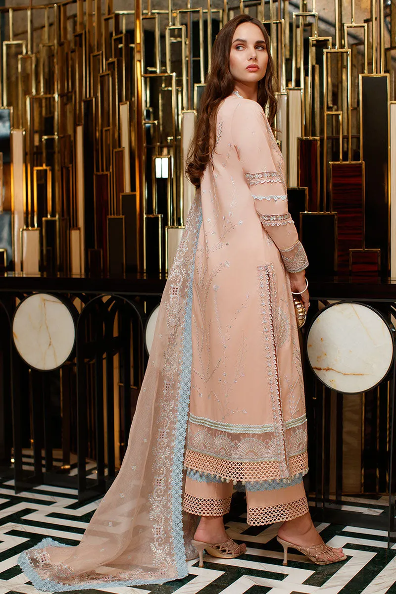 Embellished Peach Pakistani Salwar Kameez with Dupatta