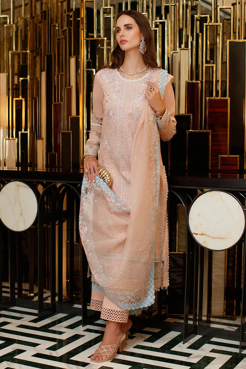 Embellished Peach Pakistani Salwar Kameez with Dupatta