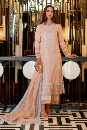 Embellished Peach Pakistani Salwar Kameez with Dupatta