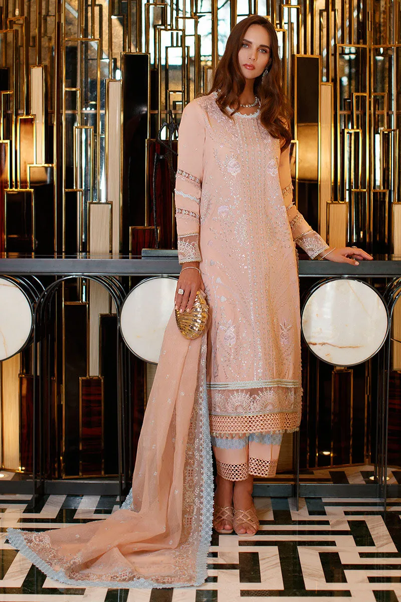 Embellished Peach Pakistani Salwar Kameez with Dupatta