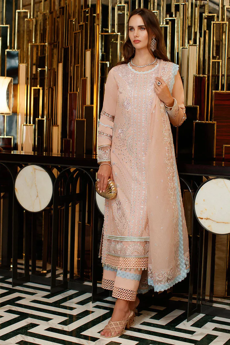 Embellished Peach Pakistani Salwar Kameez with Dupatta