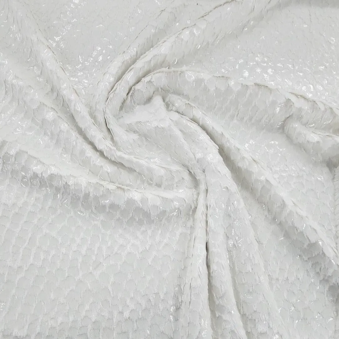 Embossed Fur Fabric 150 cm Off White