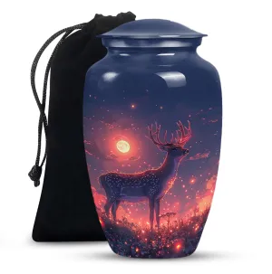 Enchanted Forest Stag - Deer Urn Large Memorial, Funeral Urn For Ashes