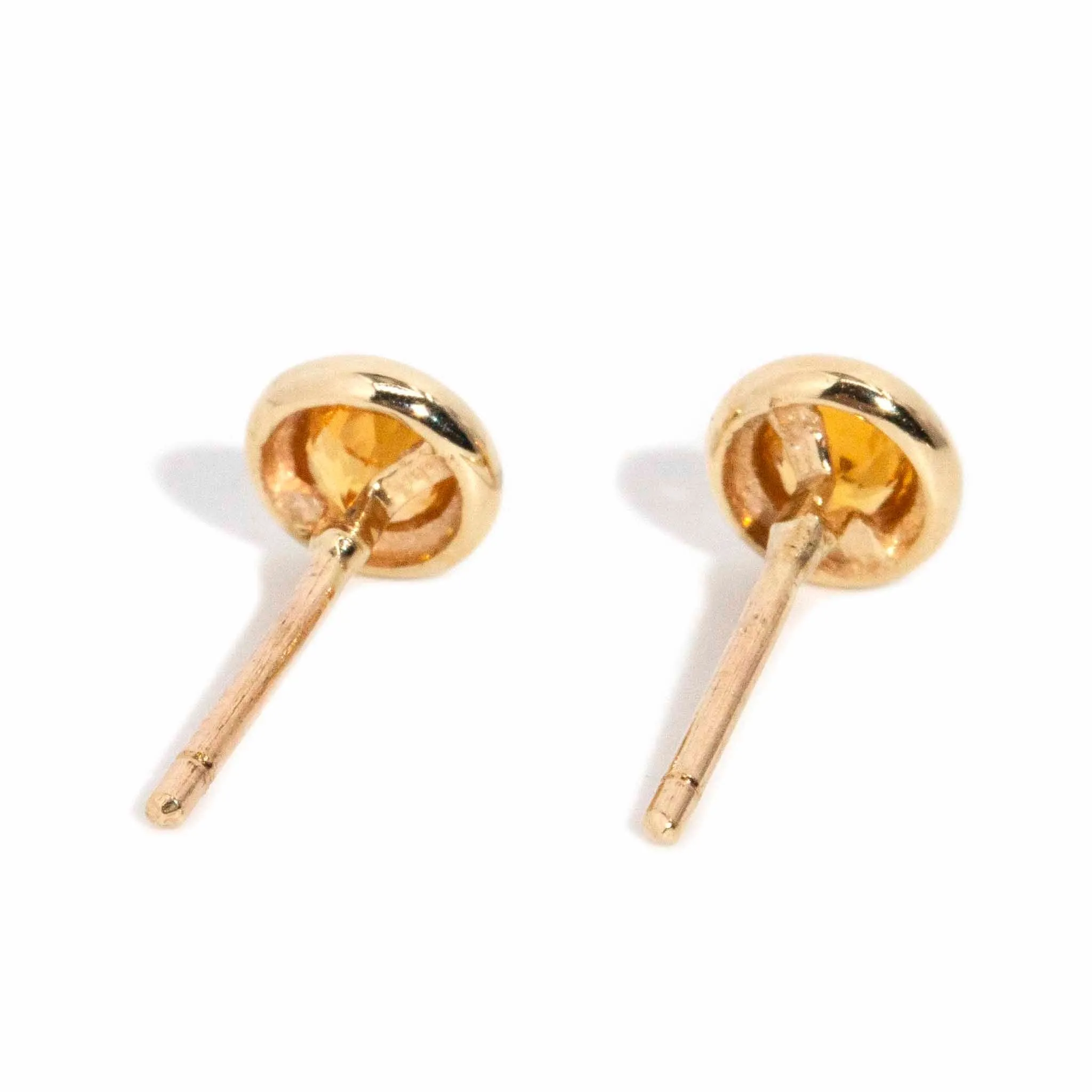 Eugenie Rubover Citrine Studs 9ct Gold