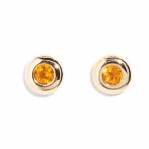 Eugenie Rubover Citrine Studs 9ct Gold