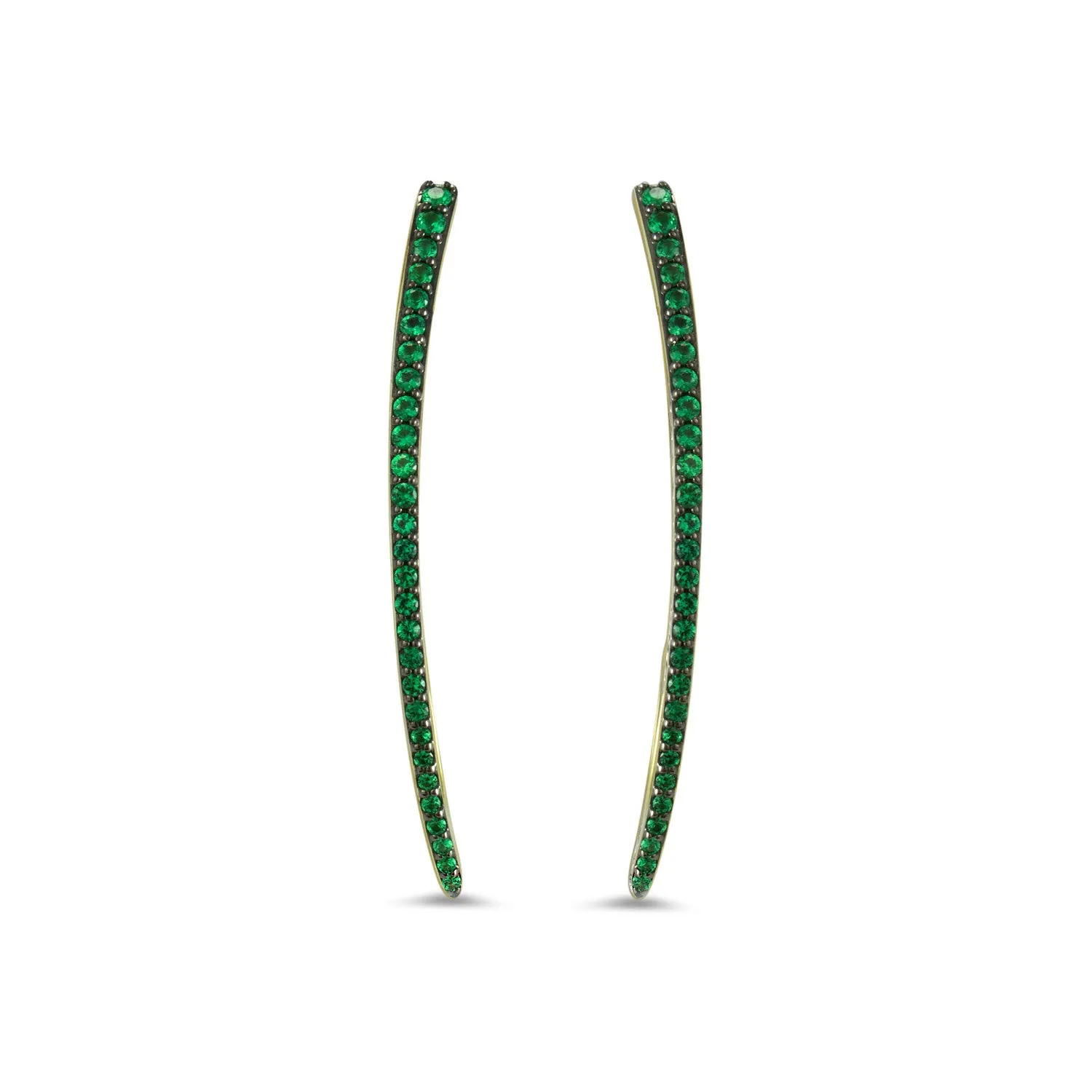 Exclamation Pavé Earring Medium - 18K Gold Vermeil   CZ Vert