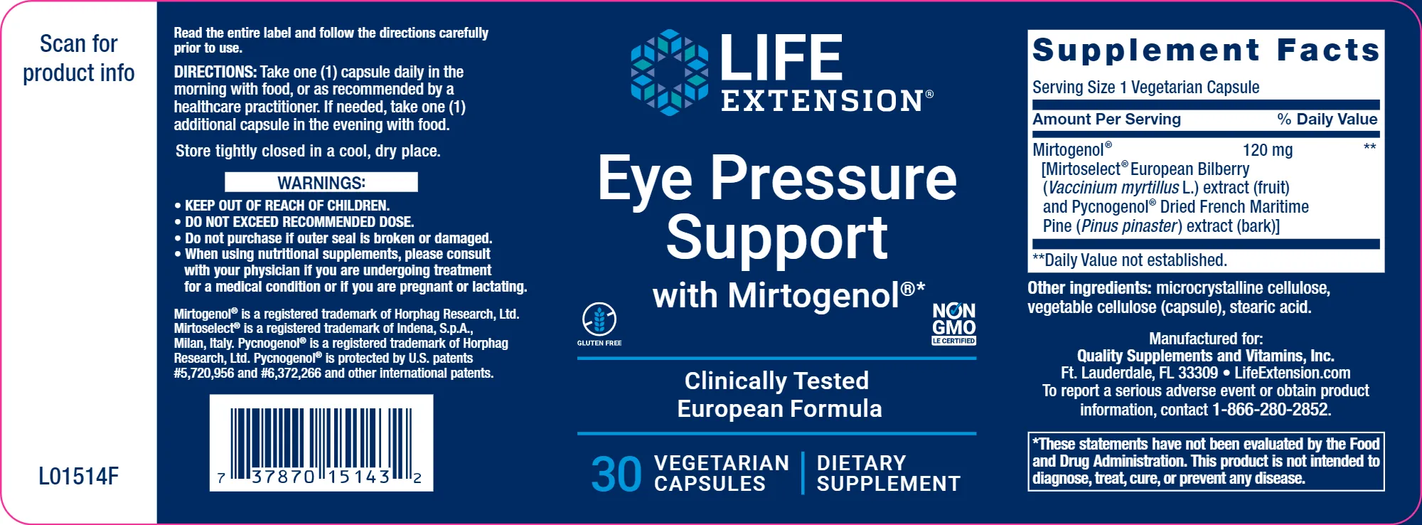 Eye Pressure Support with Mirtogenol®