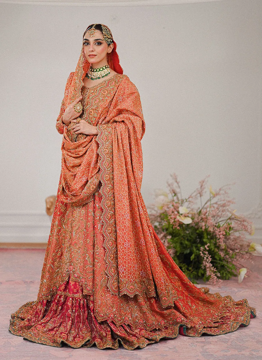Farshi Lehenga Kameez Dupatta Pakistani Bridal Dress