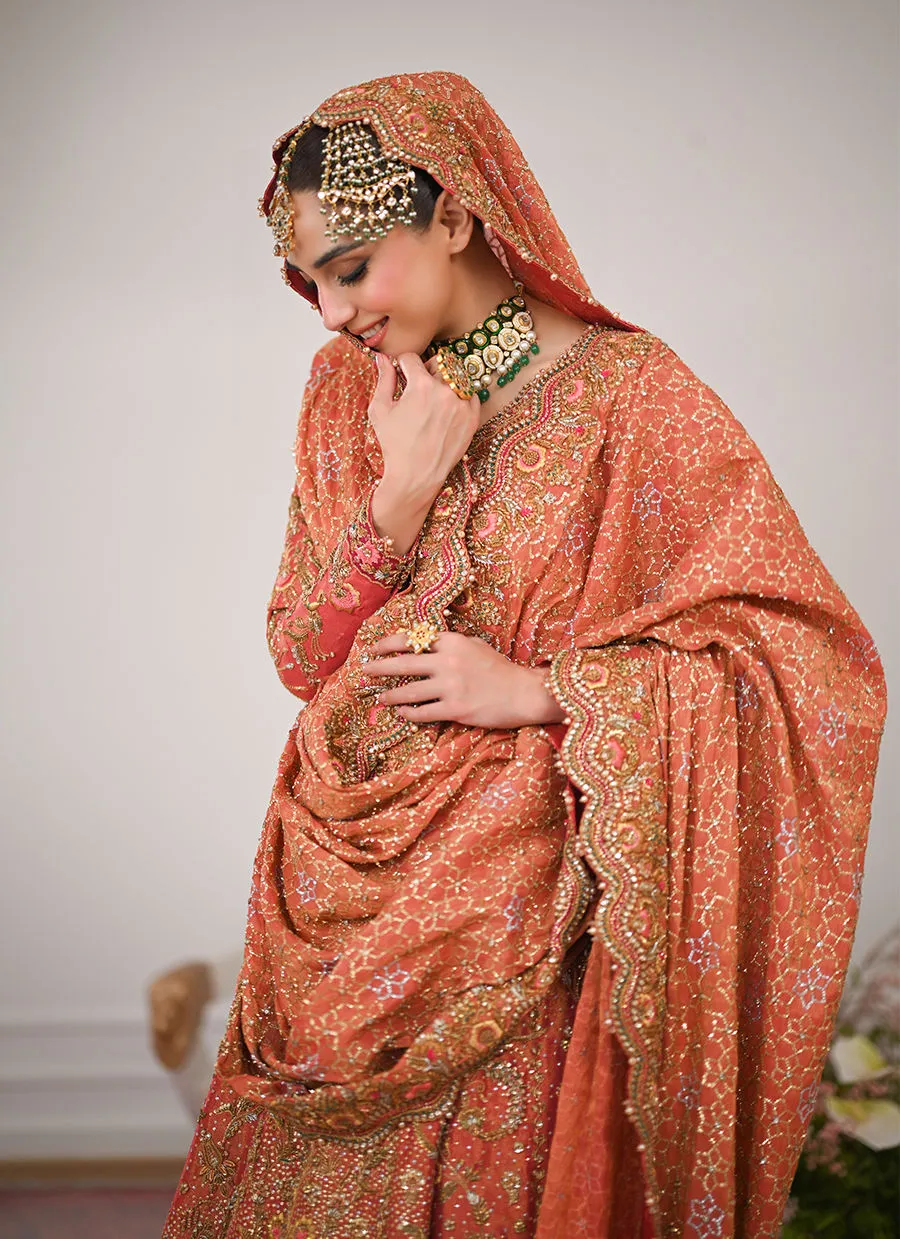 Farshi Lehenga Kameez Dupatta Pakistani Bridal Dress