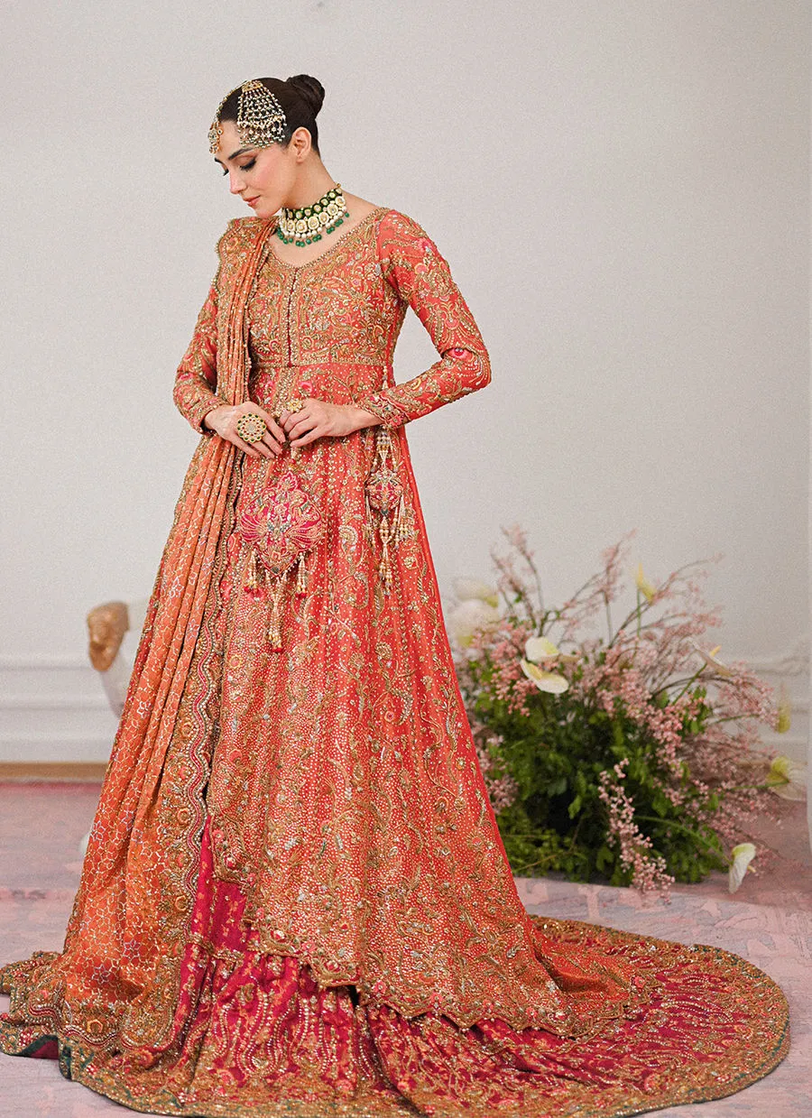 Farshi Lehenga Kameez Dupatta Pakistani Bridal Dress