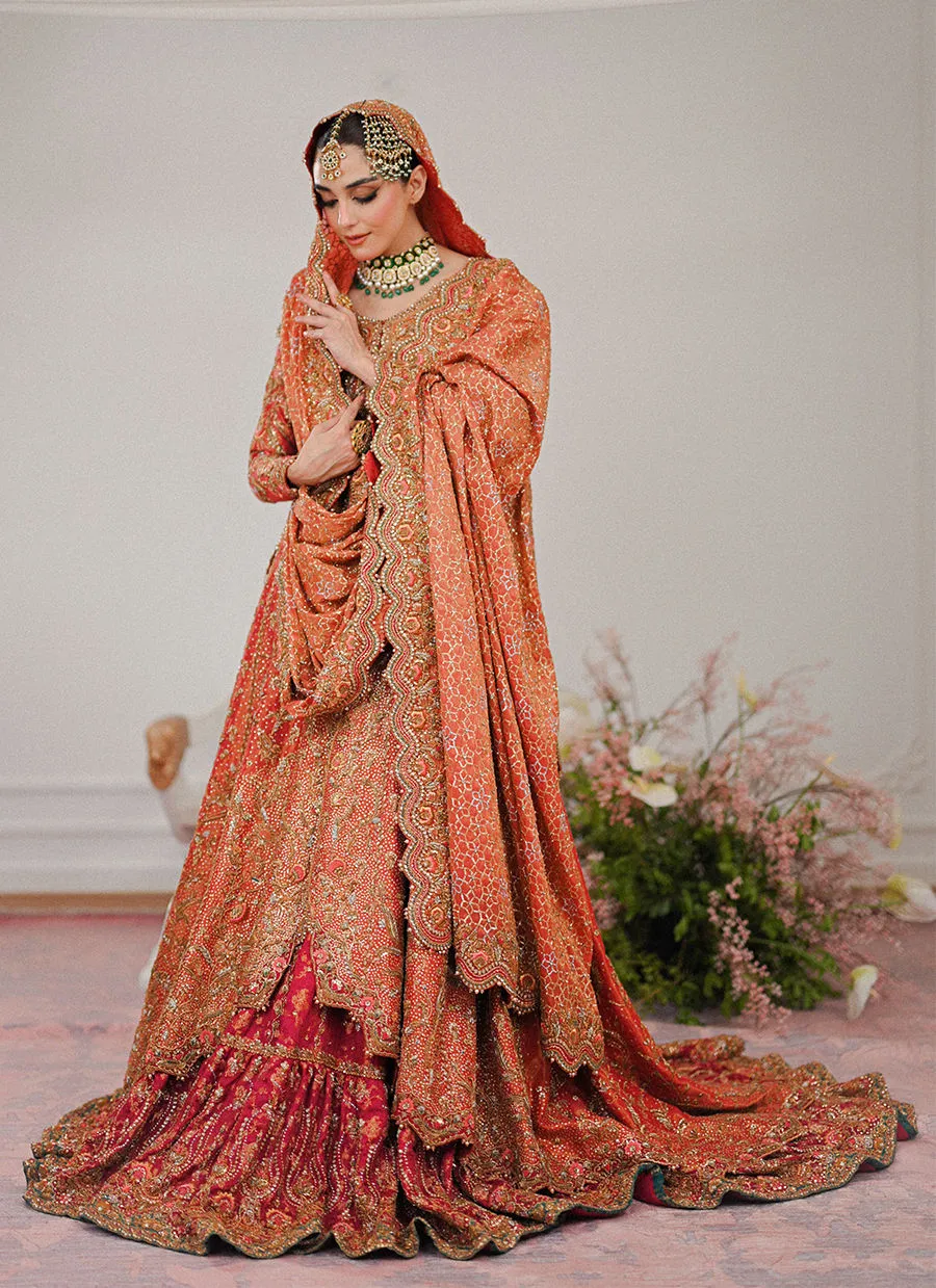 Farshi Lehenga Kameez Dupatta Pakistani Bridal Dress
