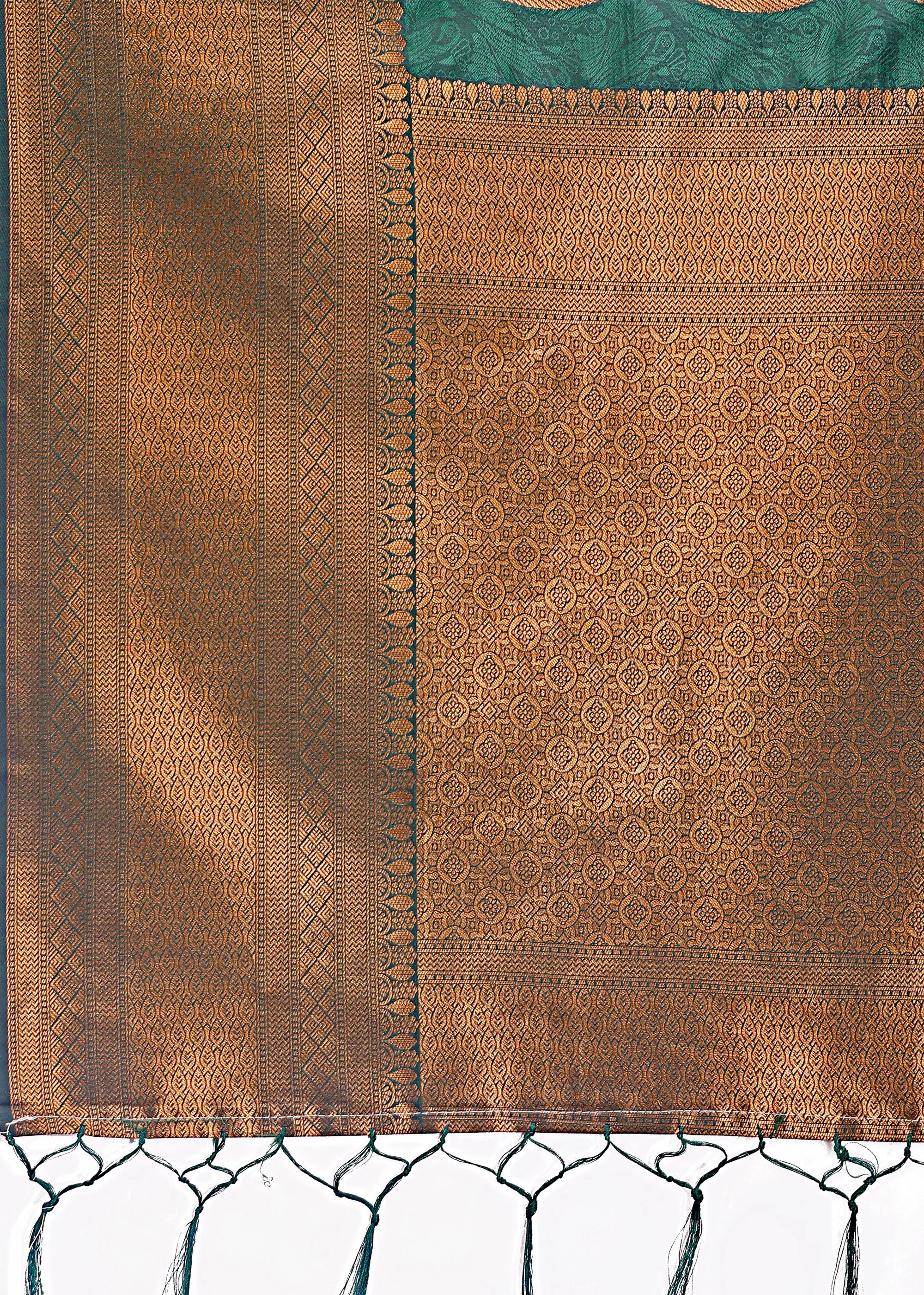 Forest Green Woven Banarasi Silk Saree