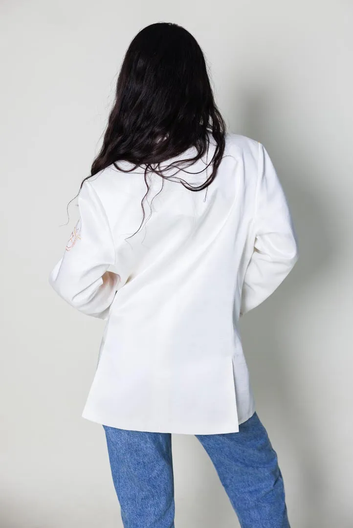funny figure blazer, white