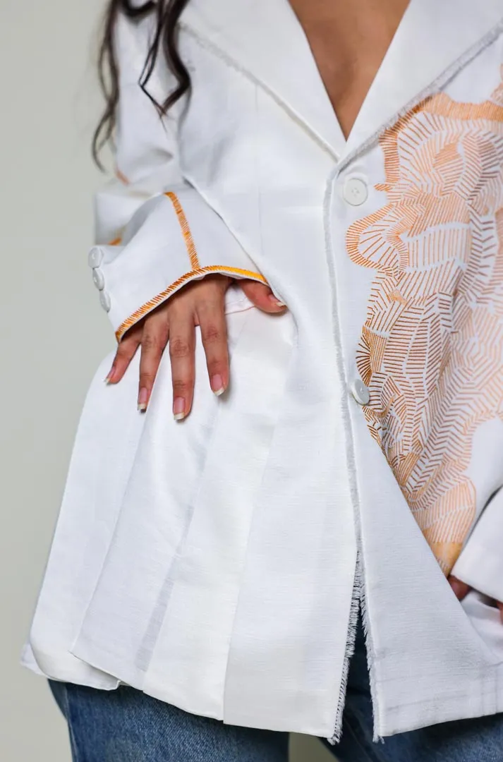 funny figure blazer, white
