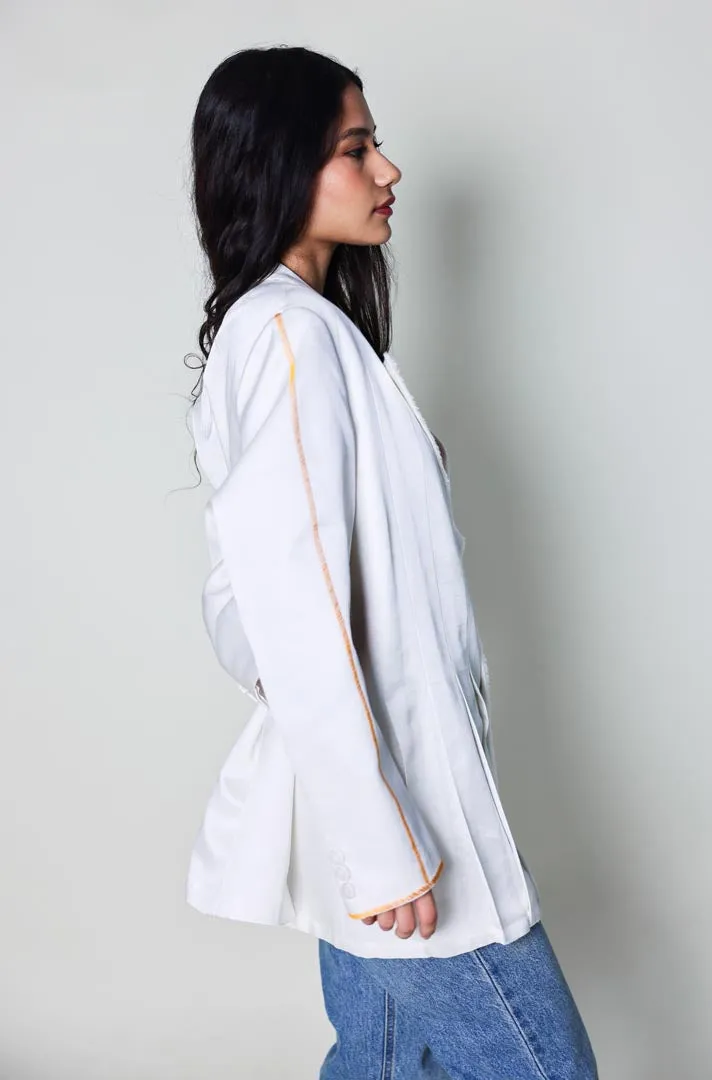 funny figure blazer, white