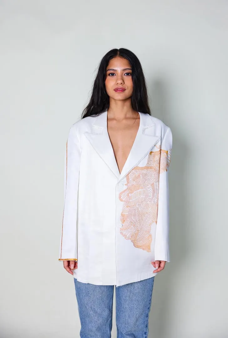 funny figure blazer, white