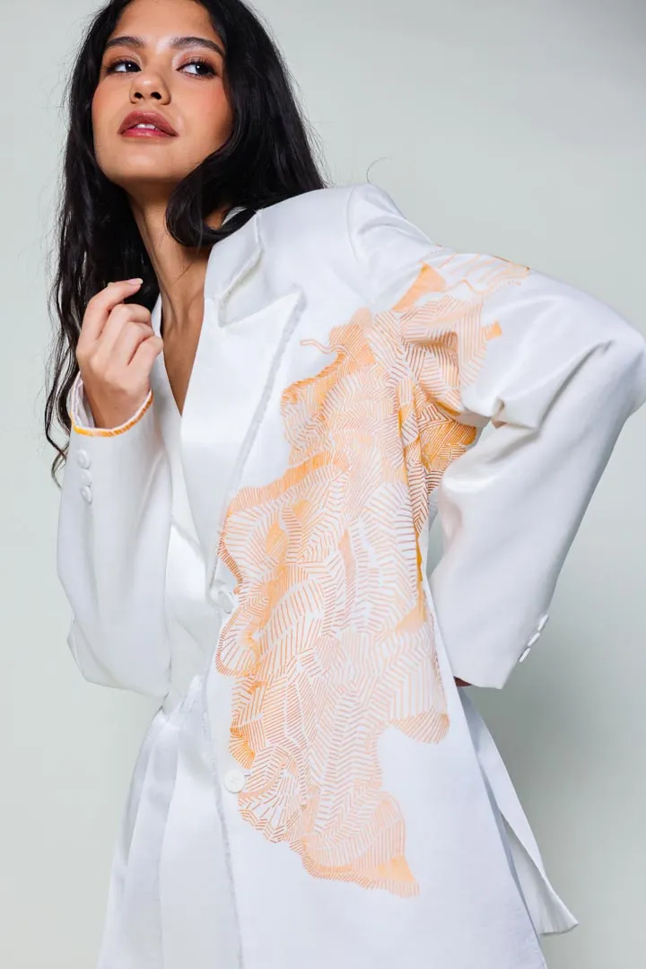 funny figure blazer, white