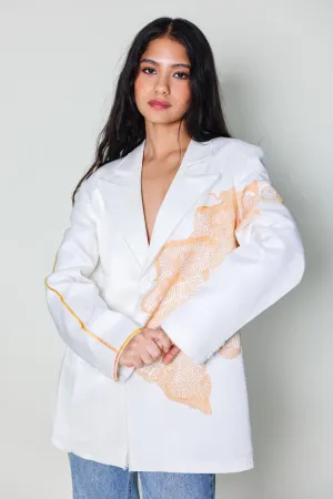 funny figure blazer, white