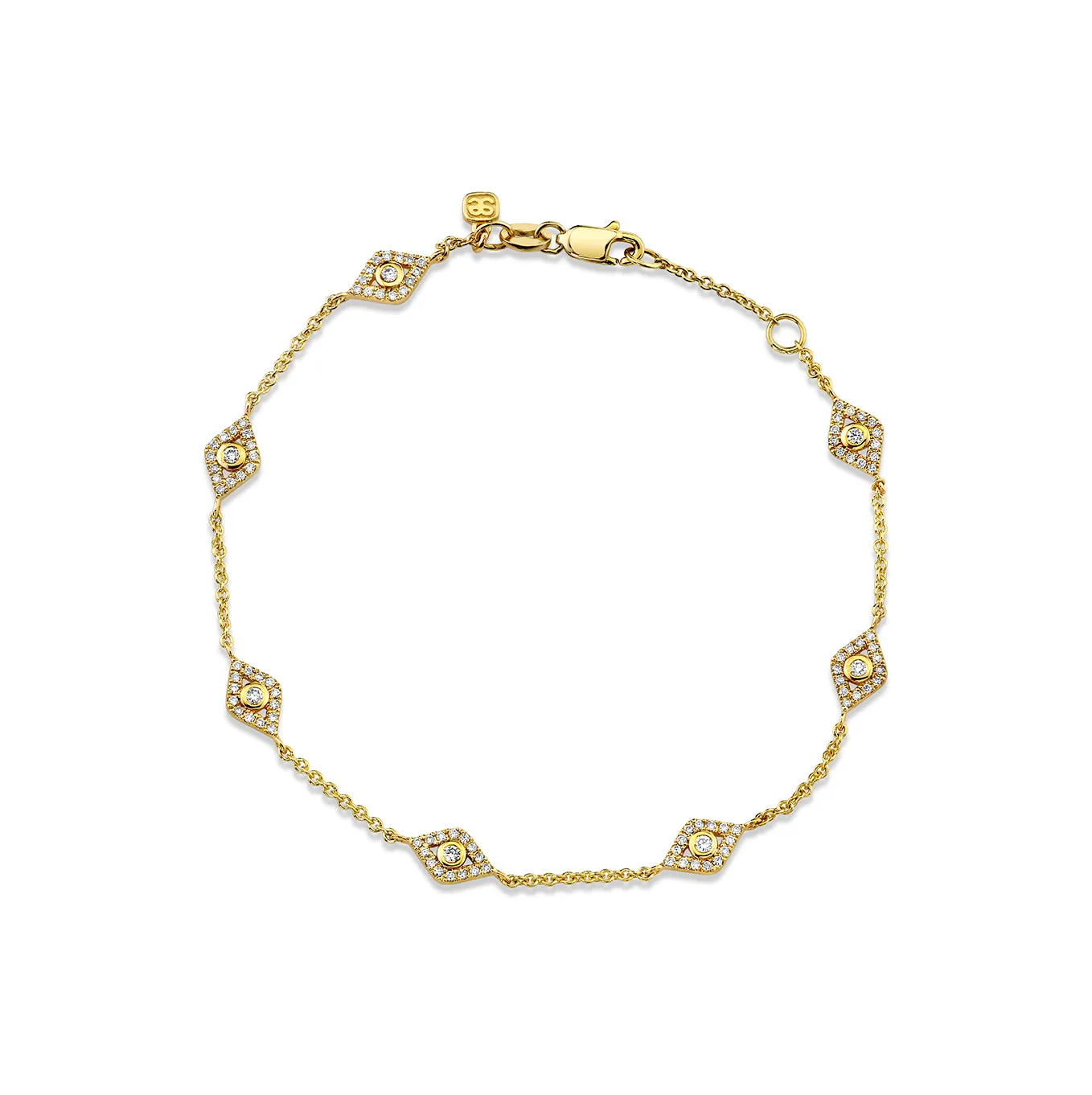 Gold & Diamond Multi Eye Bracelet