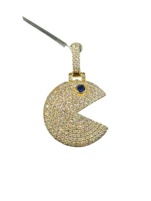 GOLD AND DIAMOND PAC-MAN CHARM