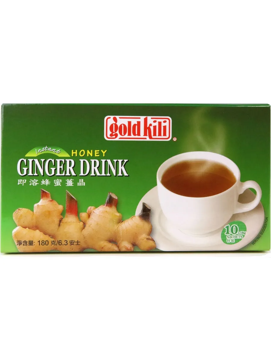 Gold Kili, Ginger Drink Instant Beverage, Honey, 10 Packets