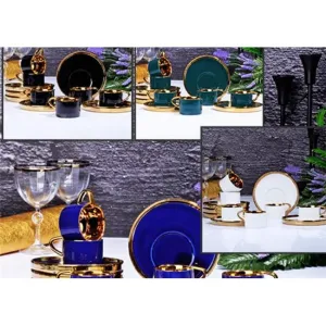 Gold Tea Cup and Saucer Set (3 oz)