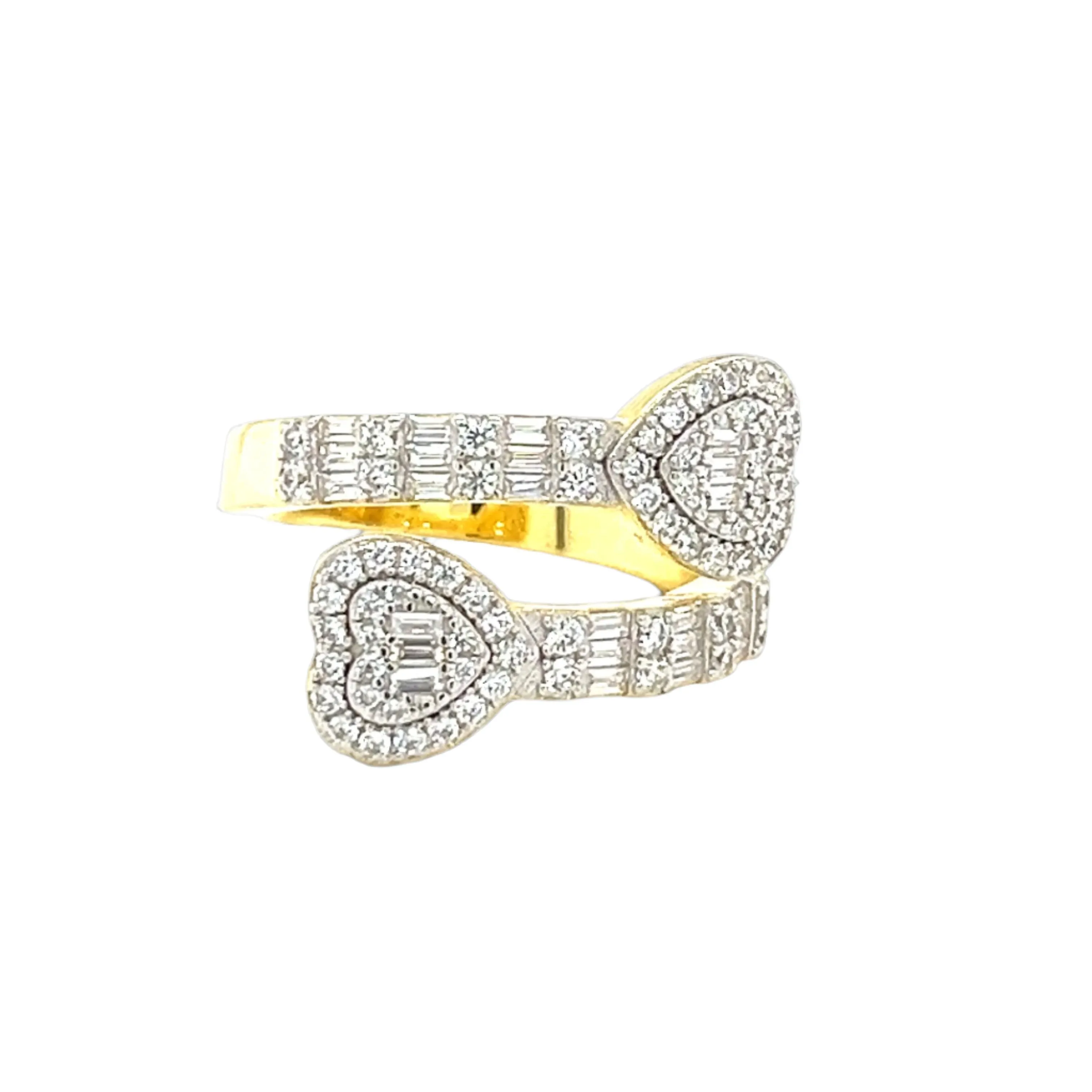 Golden Hearts Harmony Cubic Zirconia Ring - C103899
