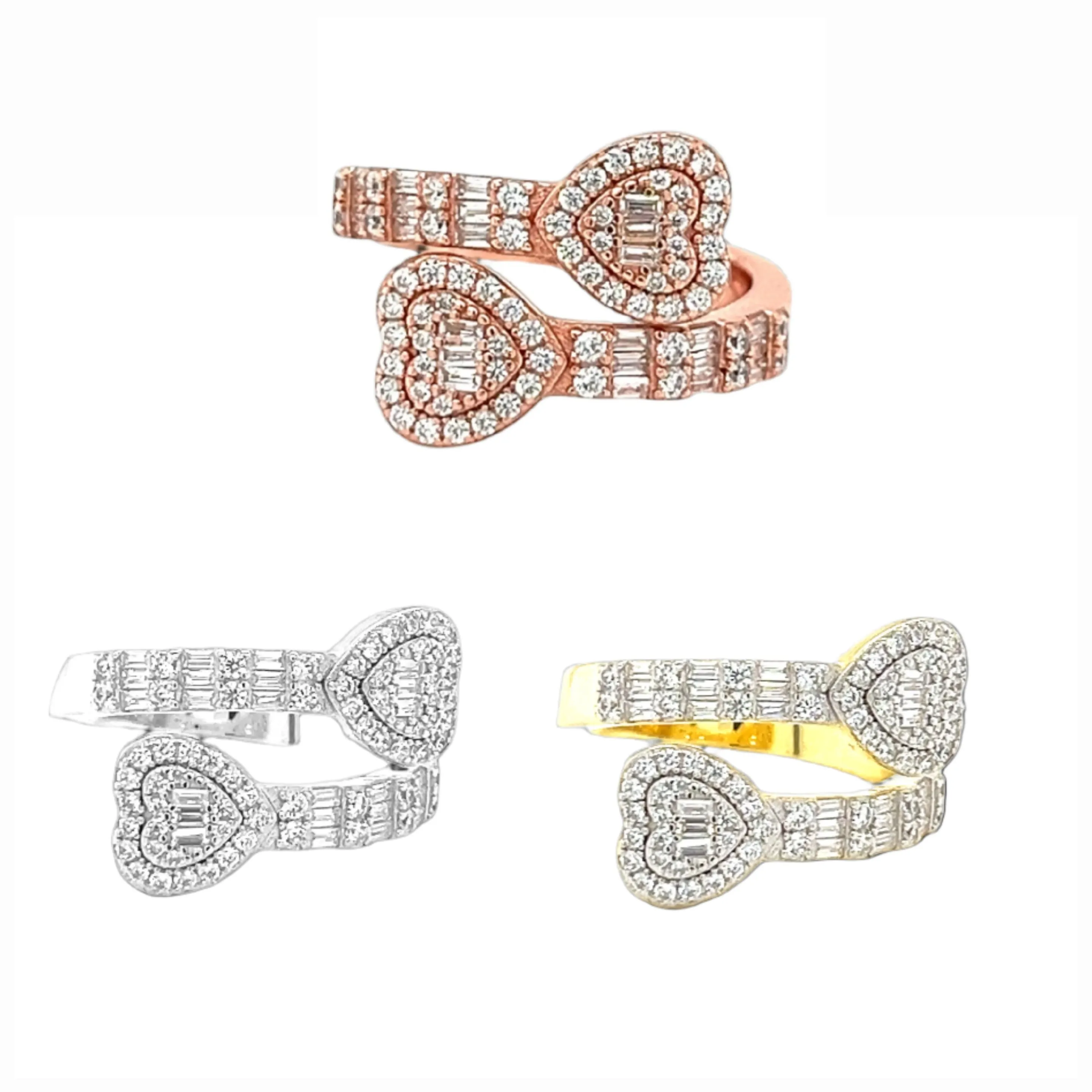 Golden Hearts Harmony Cubic Zirconia Ring - C103899
