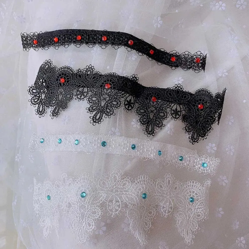 Hand-Embroidered Blue Rhinestone Lace Garter Belt for Wedding Bride, Sexy Thigh Ring & Cosplay